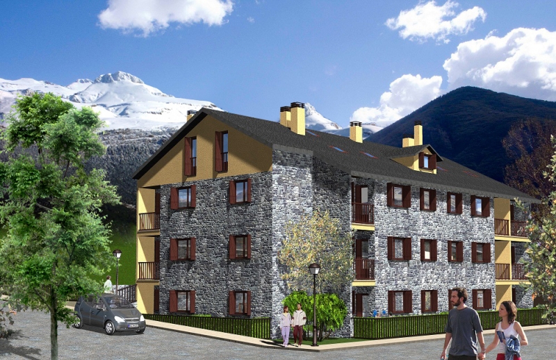 Inmobiliaria-Casmar-Apartamentos-Pirineo-Apartamentos-Villanua-Edificio-Sayerri