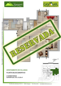 Inmobiliaria Casmar - Pisos Pirineo - Pisos Villanua - PLANTA BAJOCUBIERTA - B - Reservada