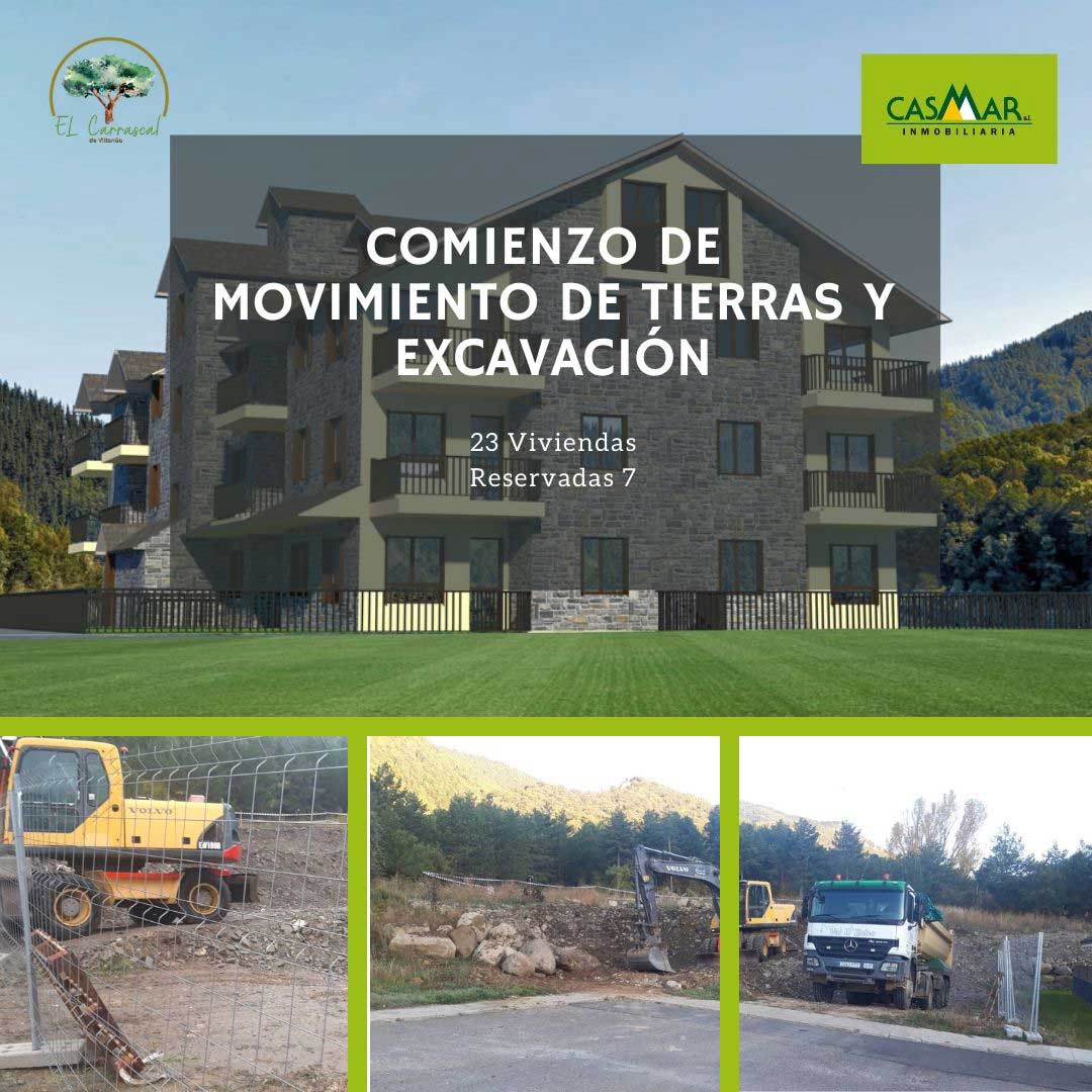 ElCarrascal Comienzo excavaciones - Venta de Apartamentos Pirineo 202111 - Inmobiliaria Casmar - Piso en el Pirineo